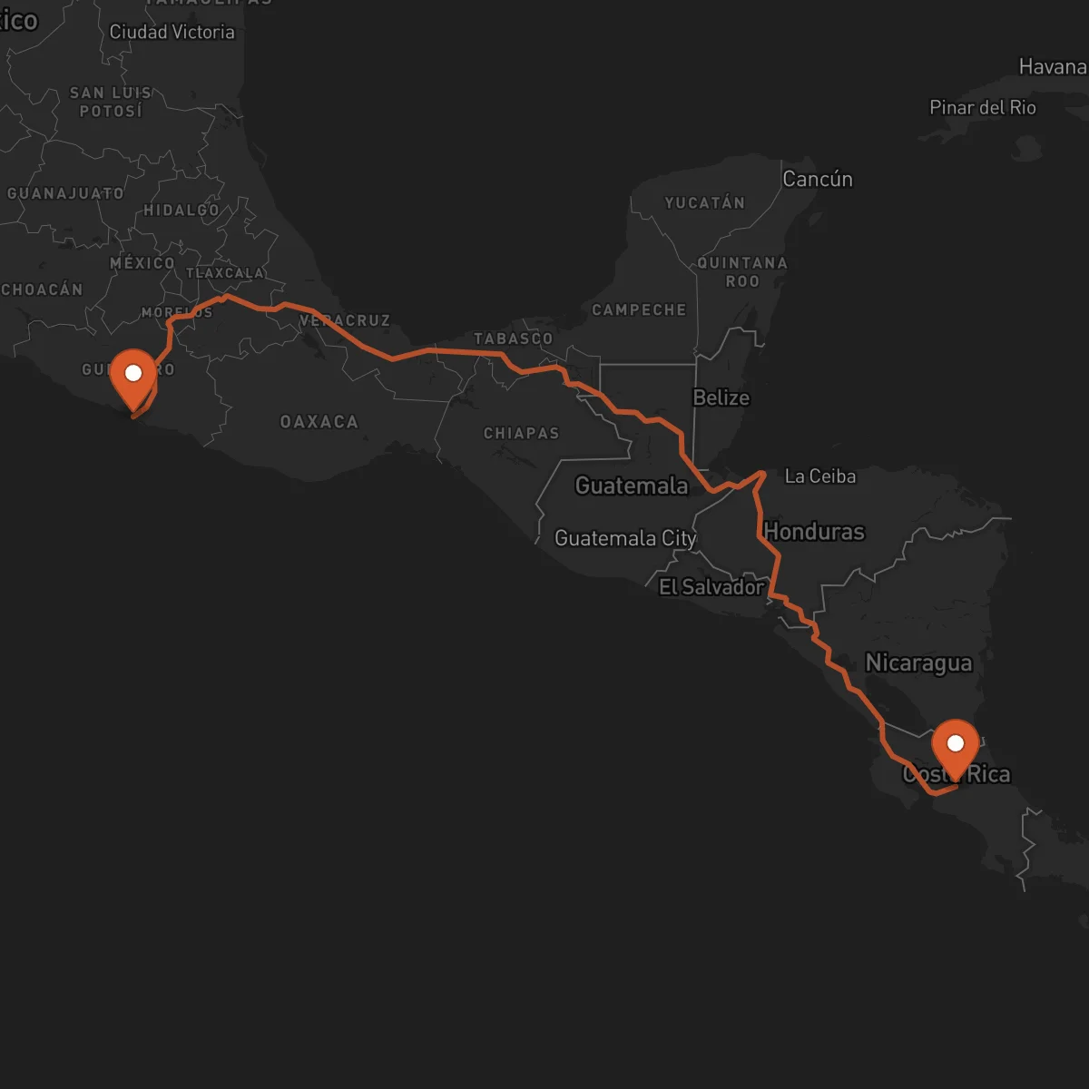 Ruta Acapulco - Alajuela