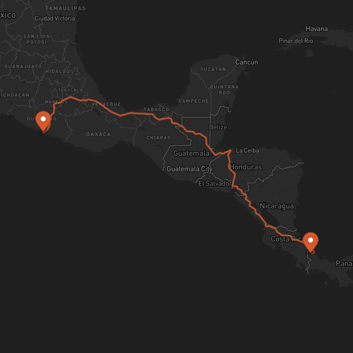 Ruta Acapulco - Bocas del Toro