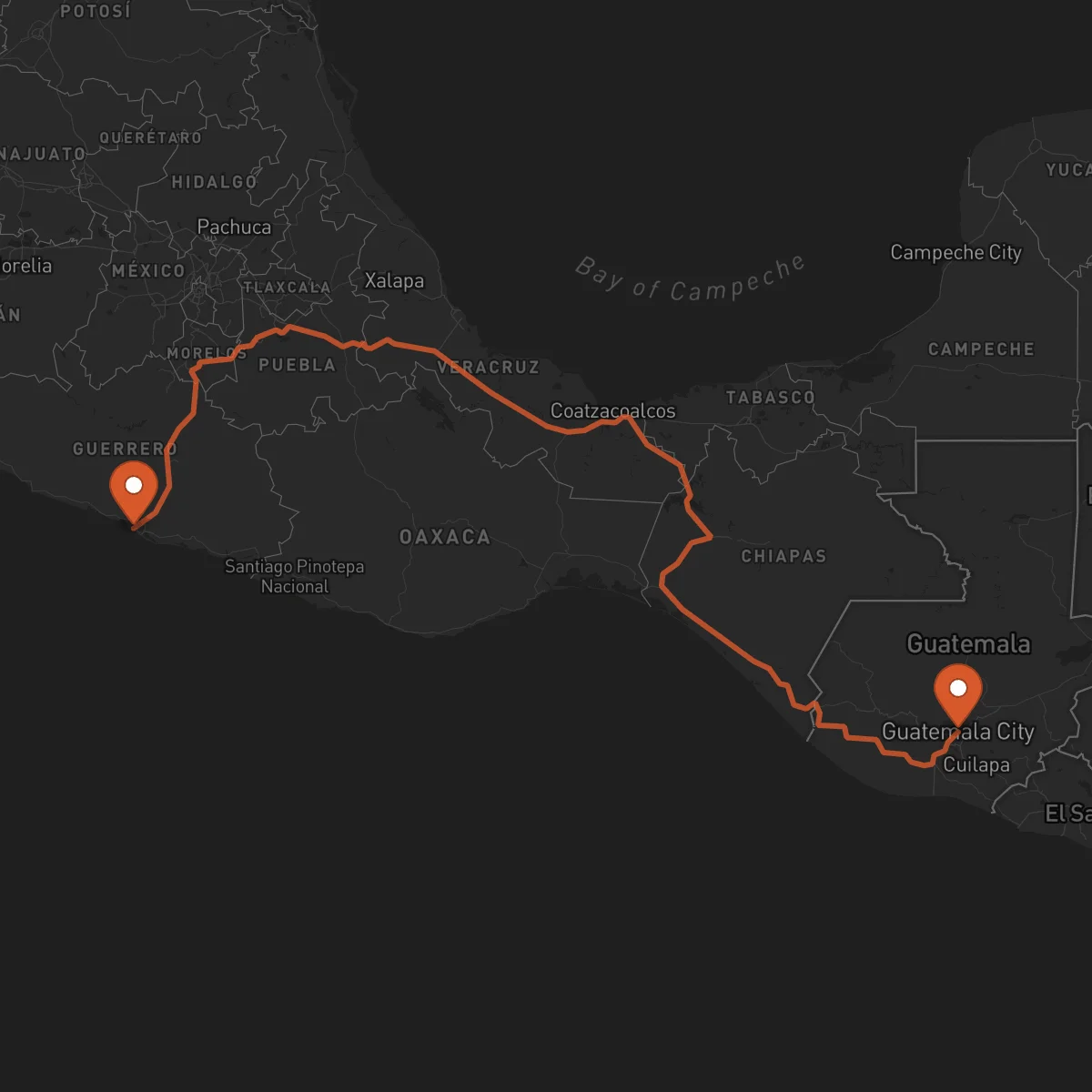 Ruta Guatemala - Acapulco