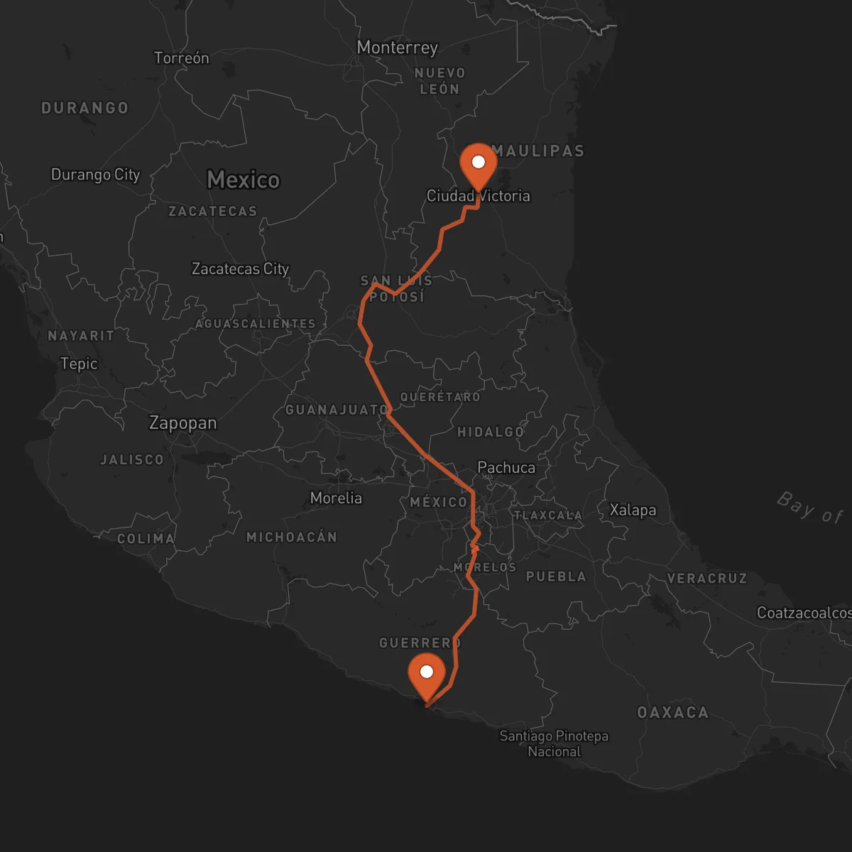 Ruta Acapulco - Ciudad Victoria