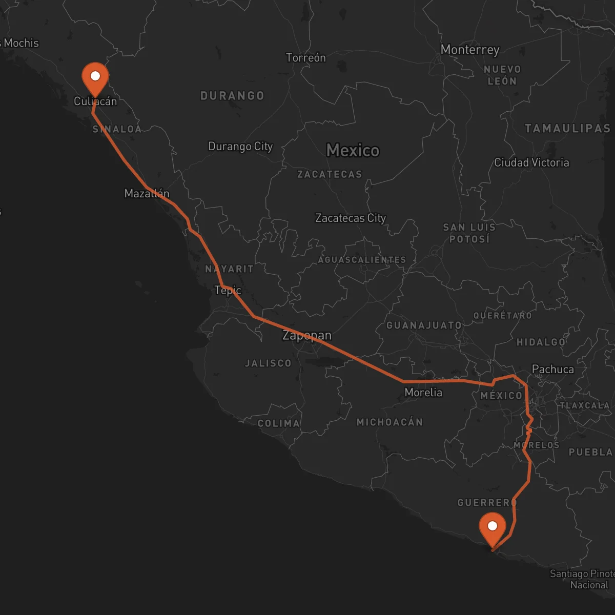 Ruta Culiacán Rosales - Acapulco