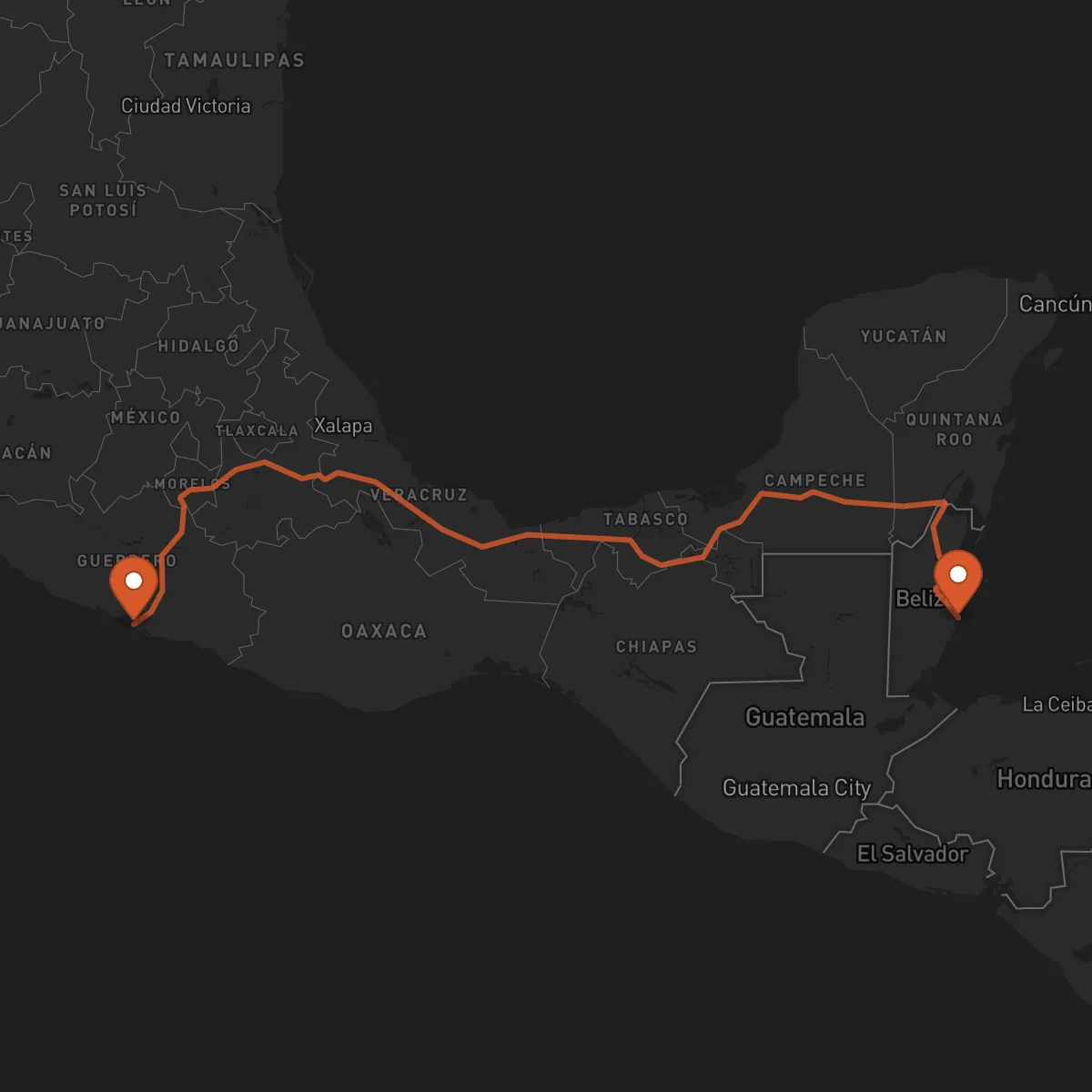 Ruta Acapulco - Dangriga