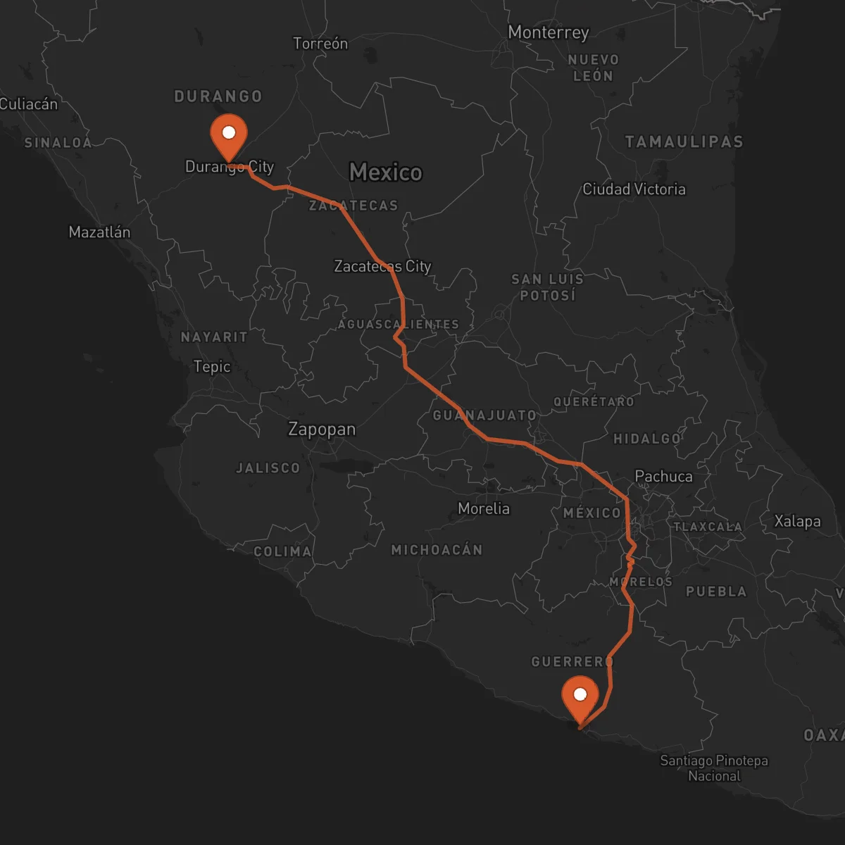 Ruta Acapulco - Durango