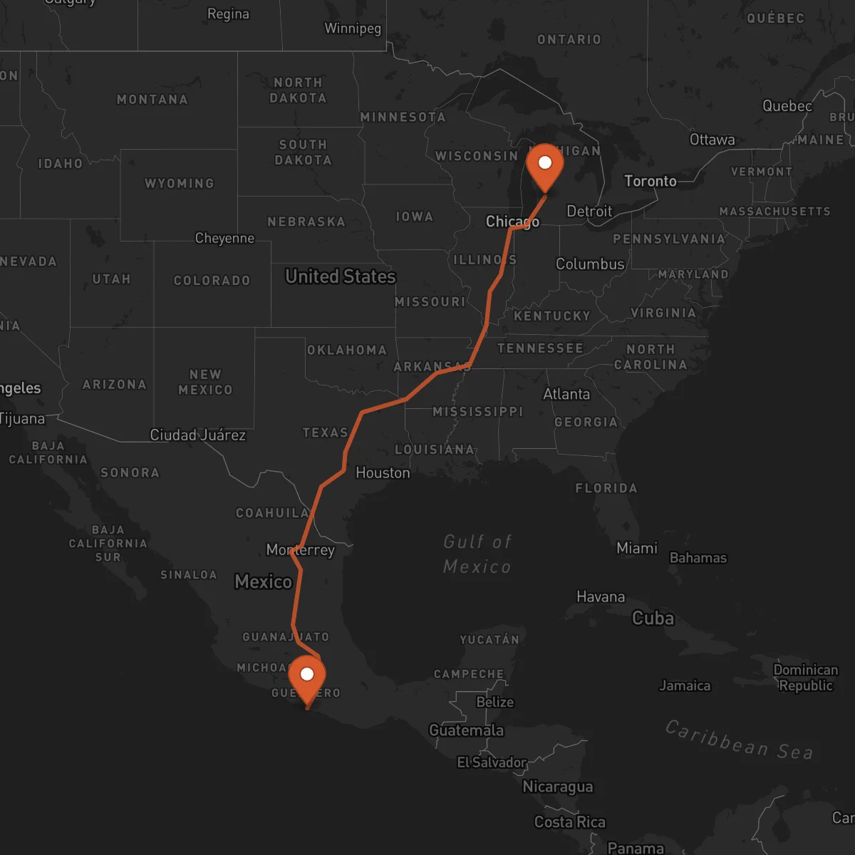 Ruta Acapulco - Grand Rapids
