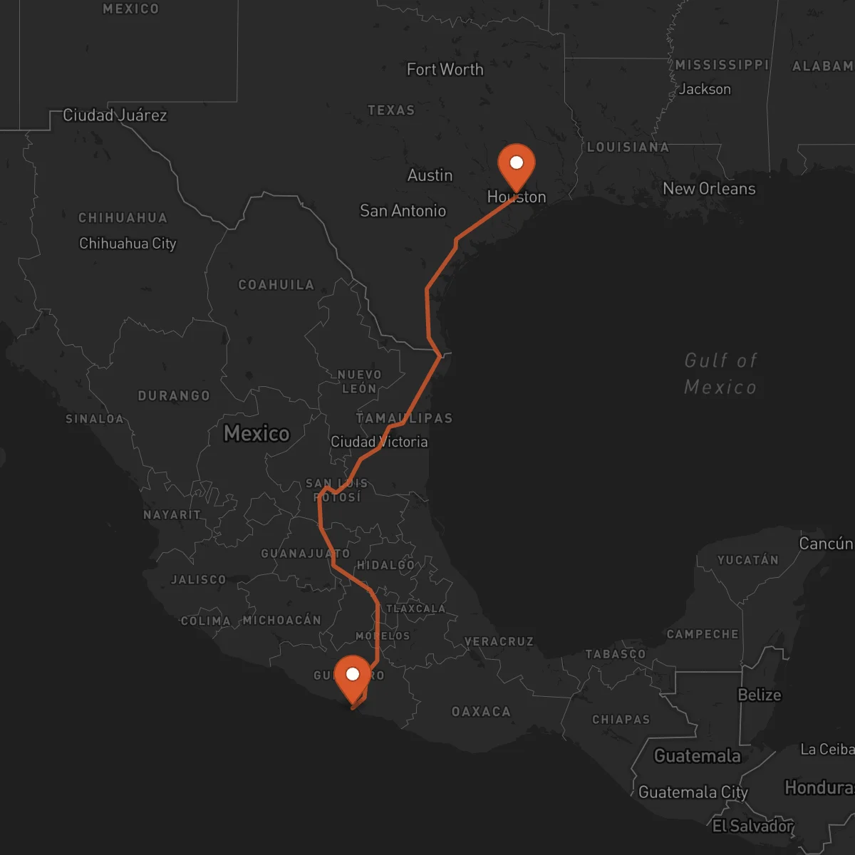 Ruta Houston - Acapulco