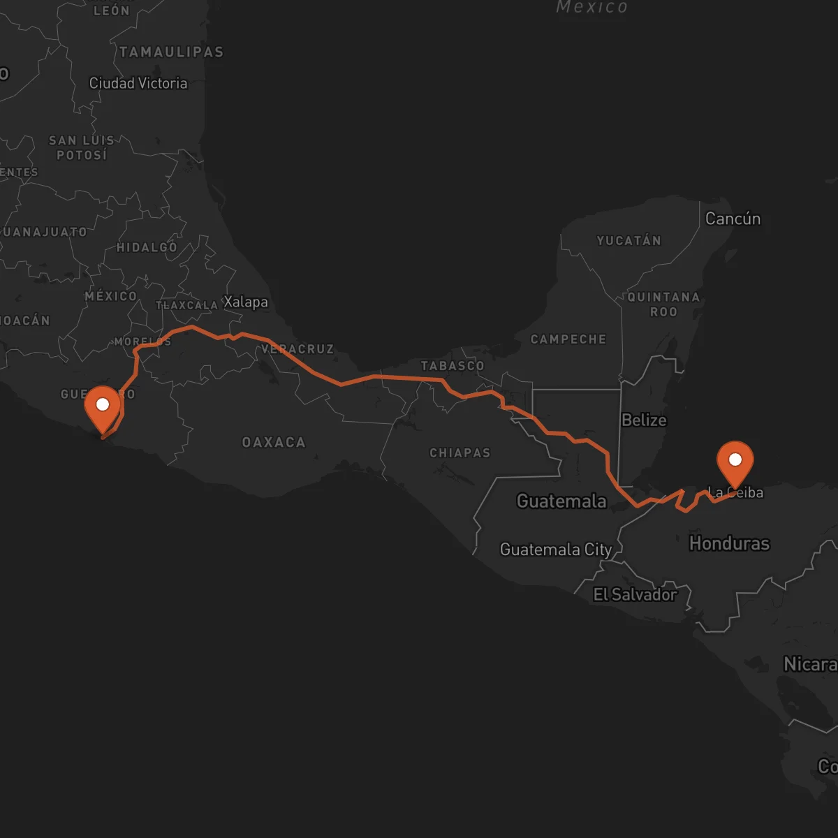 Ruta Acapulco - La Ceiba