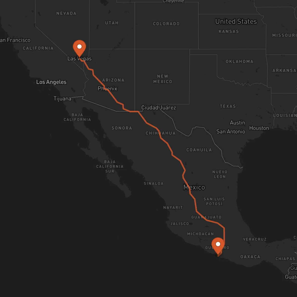 Ruta Acapulco - Las Vegas