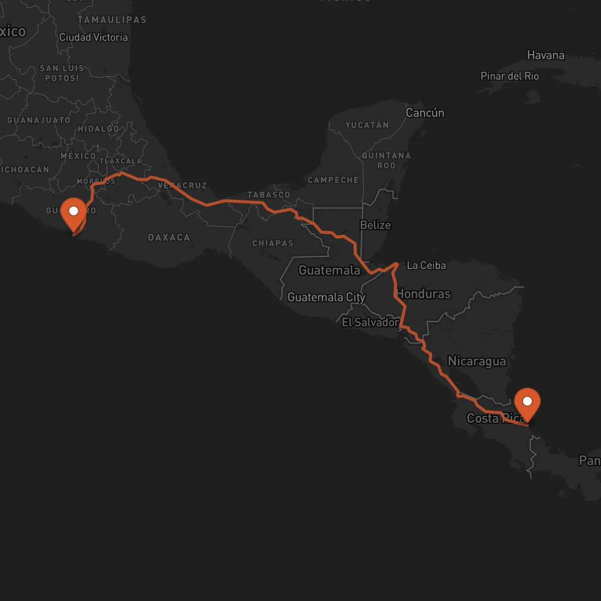 Ruta Acapulco - Limón
