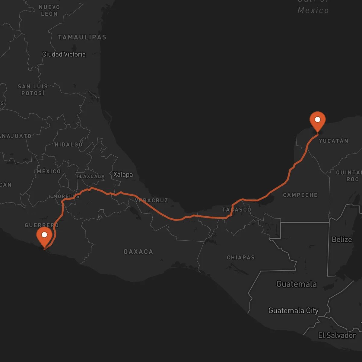 Ruta Acapulco - Mérida