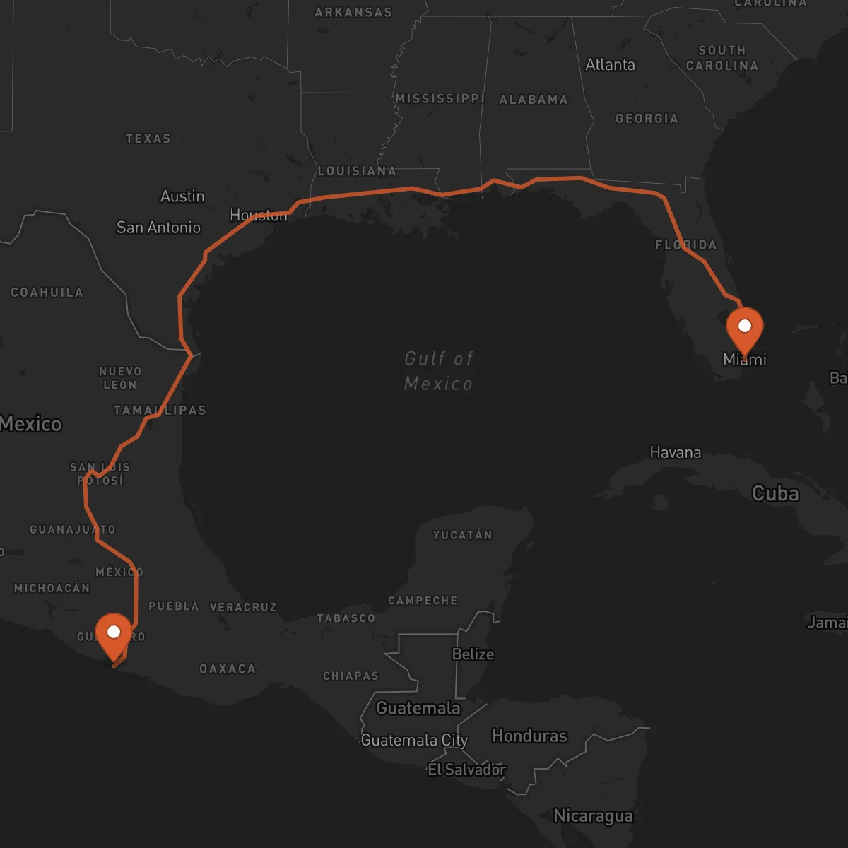Ruta Acapulco - Miami