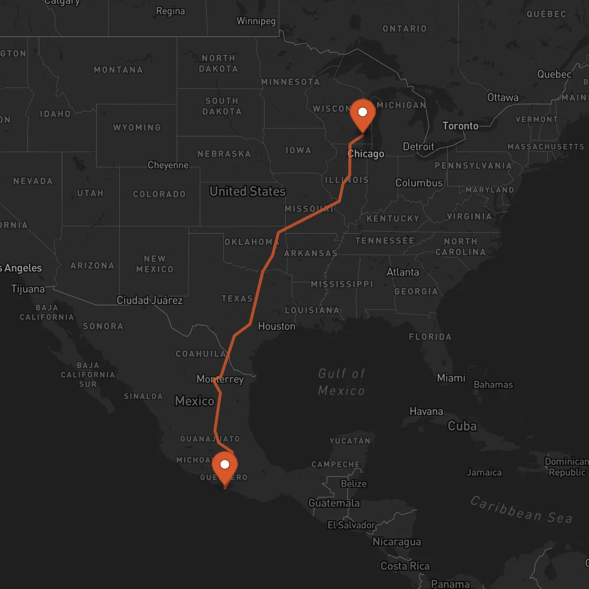 Ruta Acapulco - Milwaukee