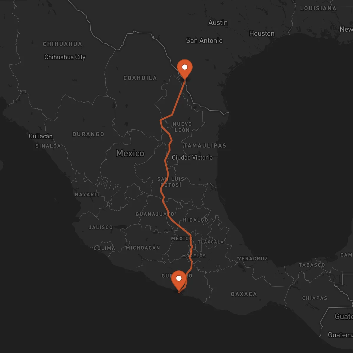 Ruta Acapulco - Nuevo Laredo