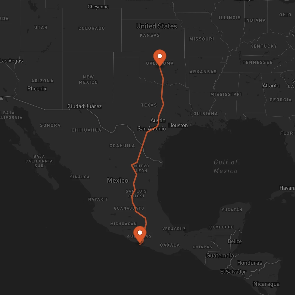 Ruta Acapulco - Oklahoma City