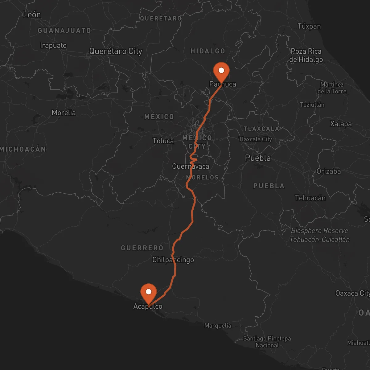 Ruta Acapulco - Pachuca de Soto