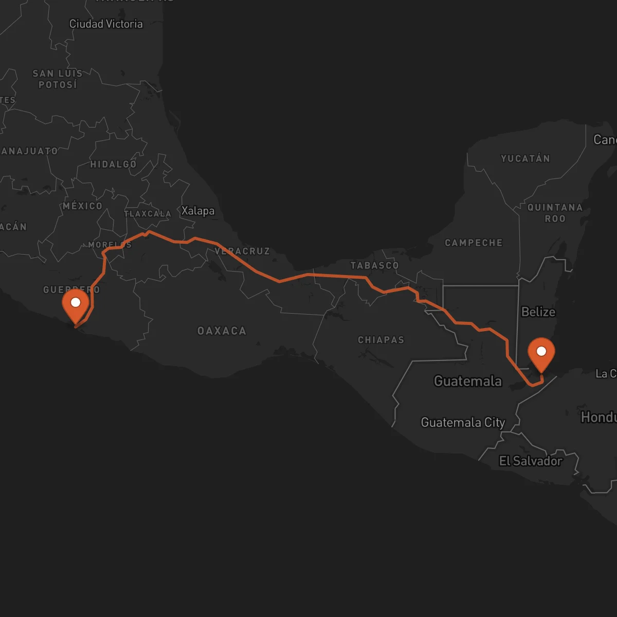 Ruta Acapulco - Puerto Barrios