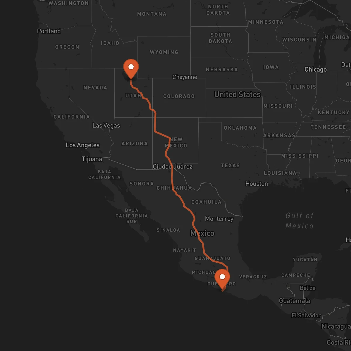 Ruta Acapulco - Salt Lake City