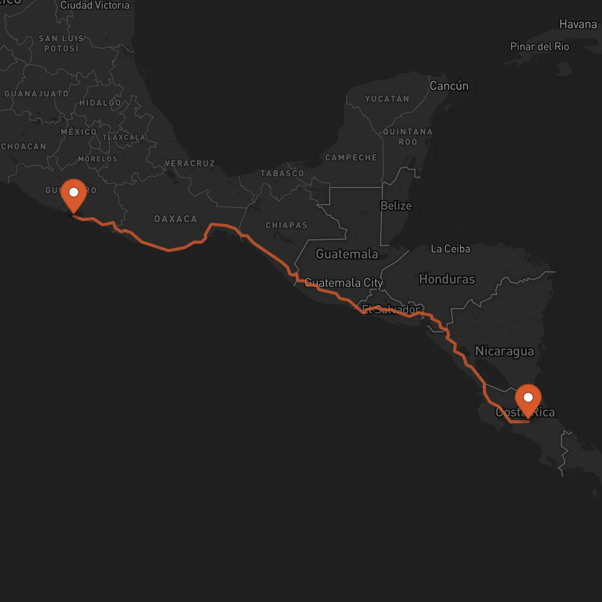 Ruta Acapulco - San José