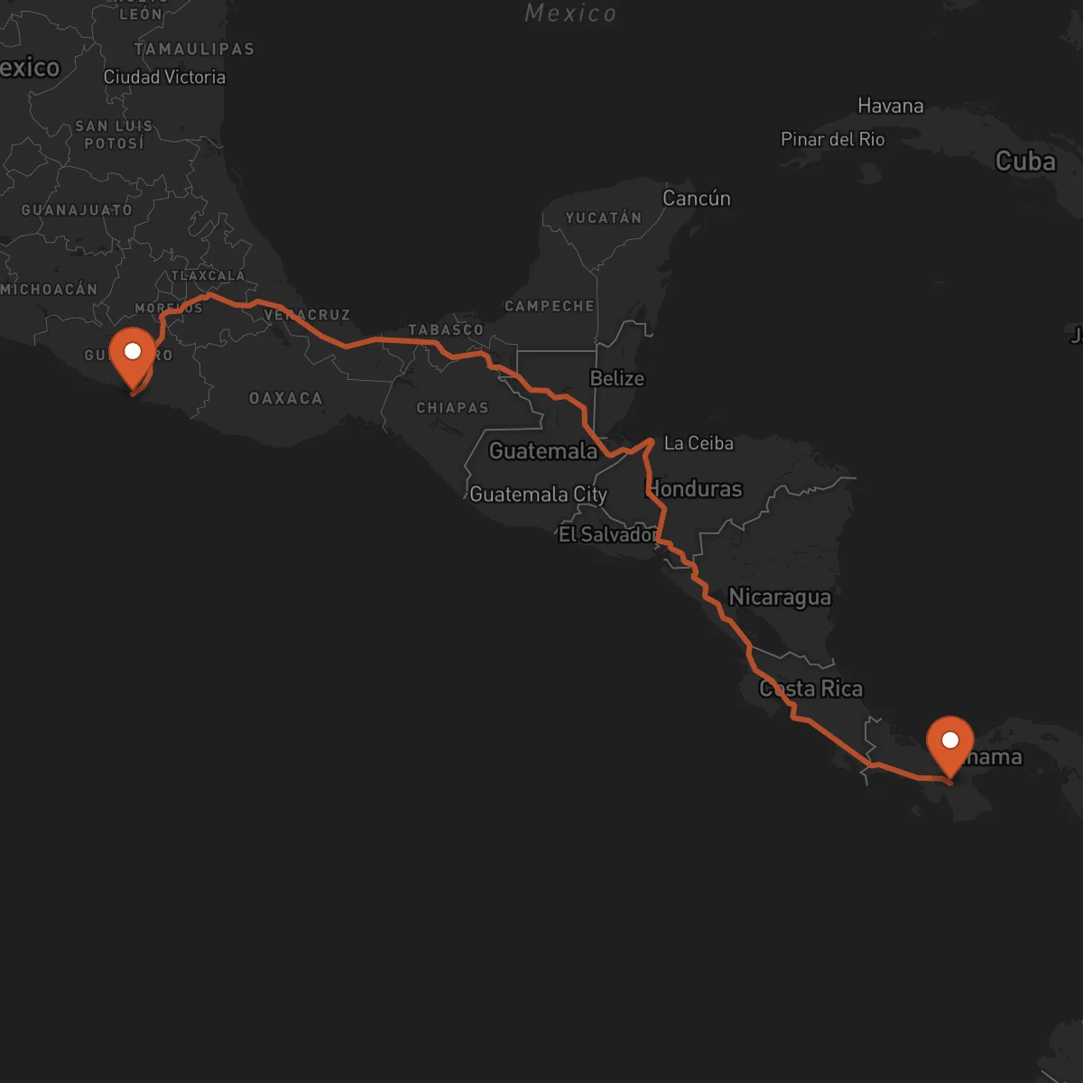 Ruta Acapulco - Santiago de Veraguas