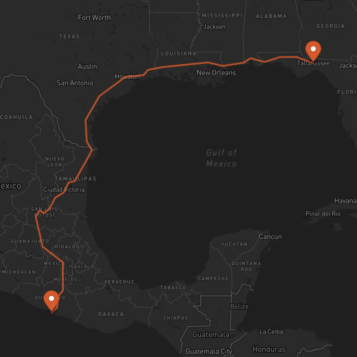 Ruta Acapulco - Tallahassee