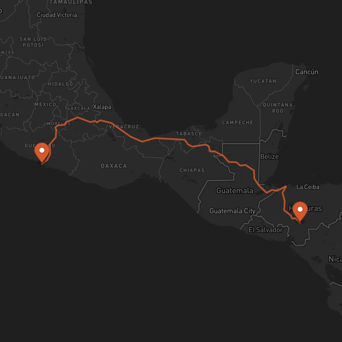 Ruta Acapulco - Tegucigalpa