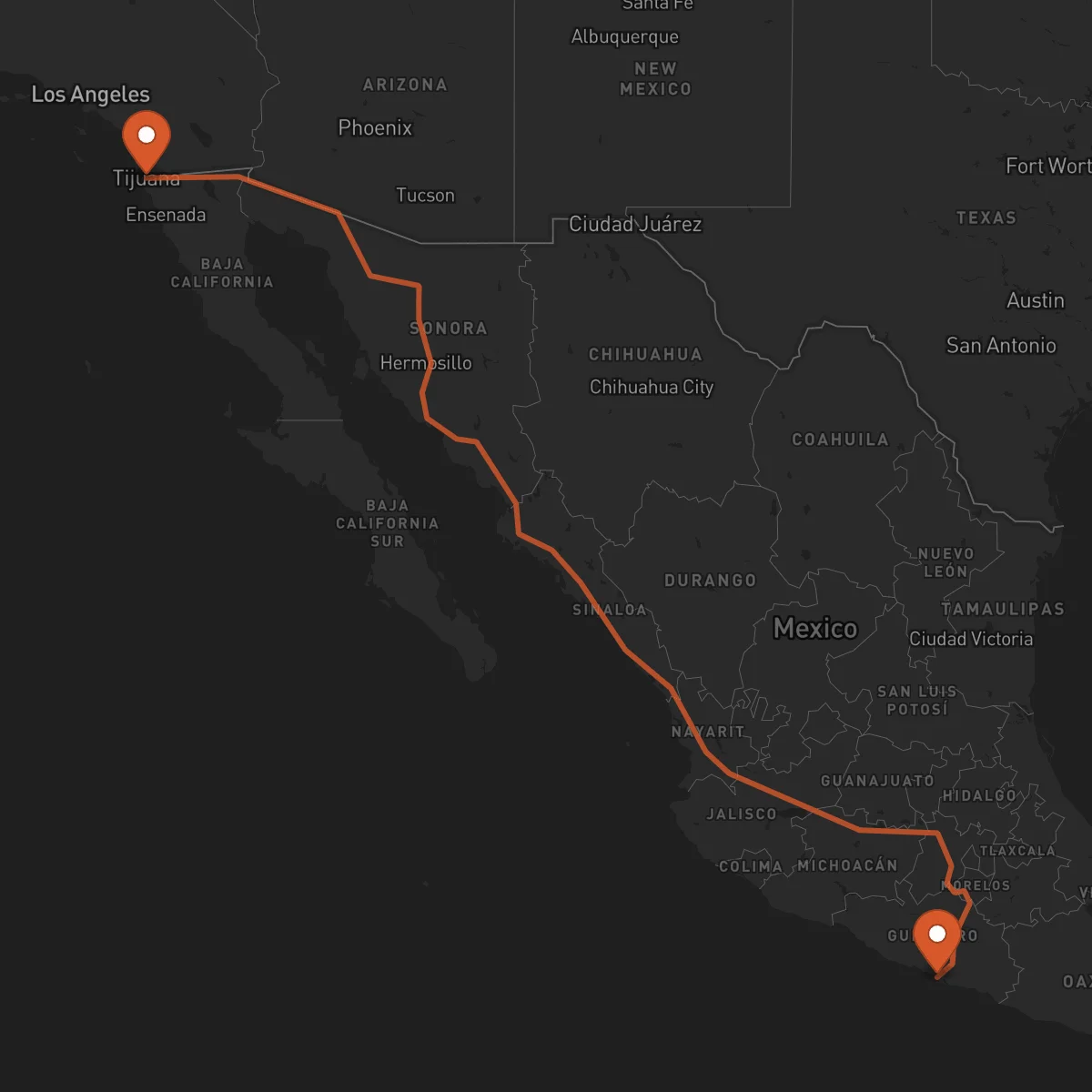 Ruta Acapulco - Tijuana