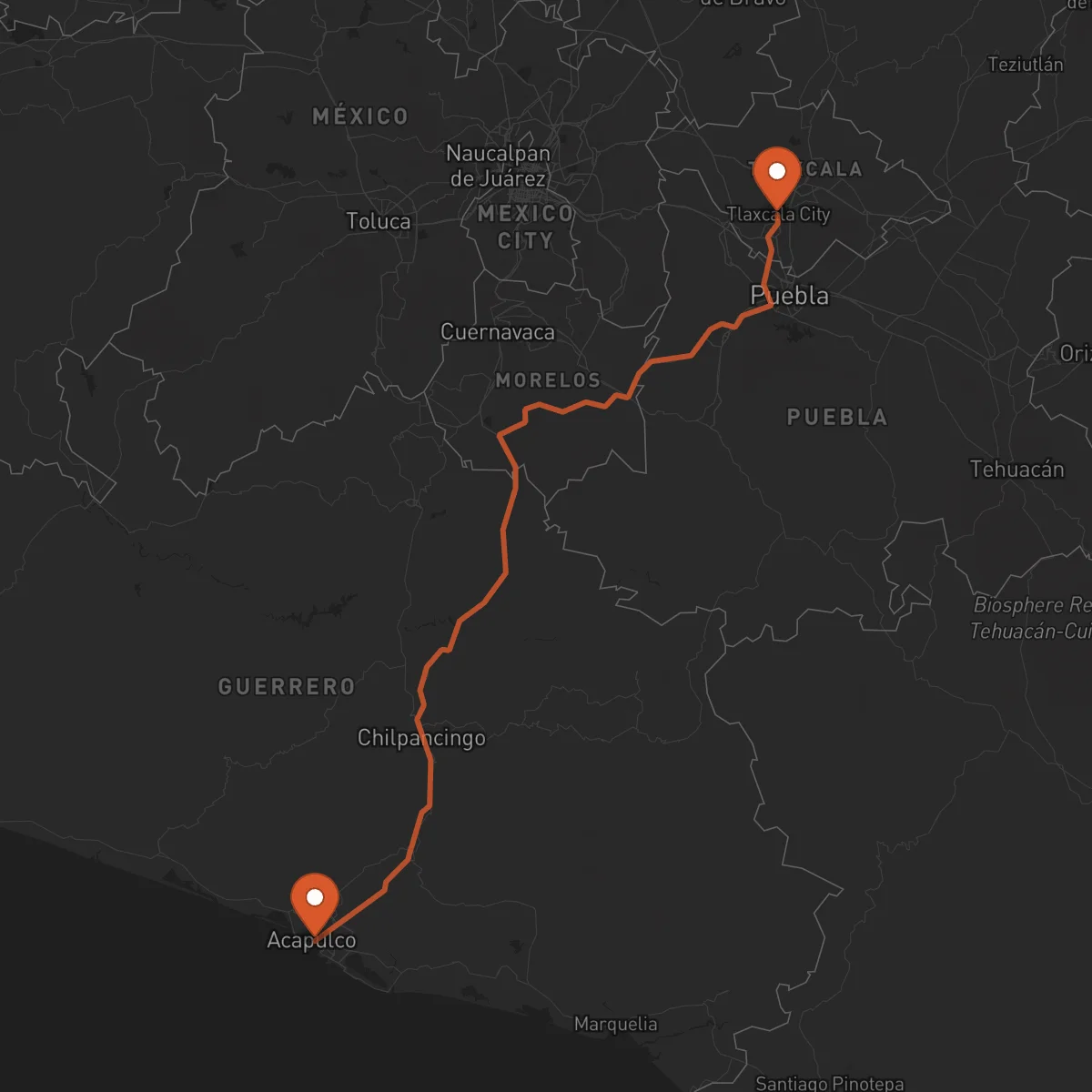 Ruta Tlaxcala de Xicohténcatl - Acapulco