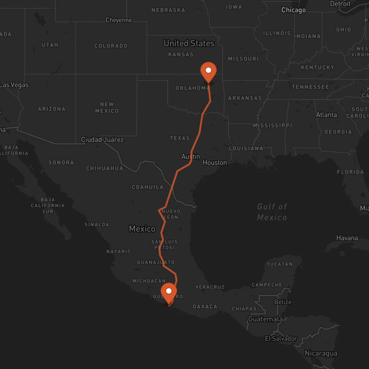 Ruta Acapulco - Tulsa