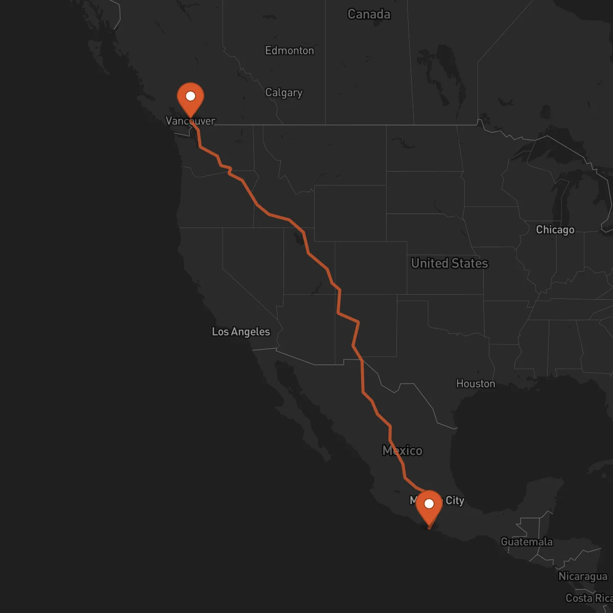 Ruta Acapulco - Vancouver
