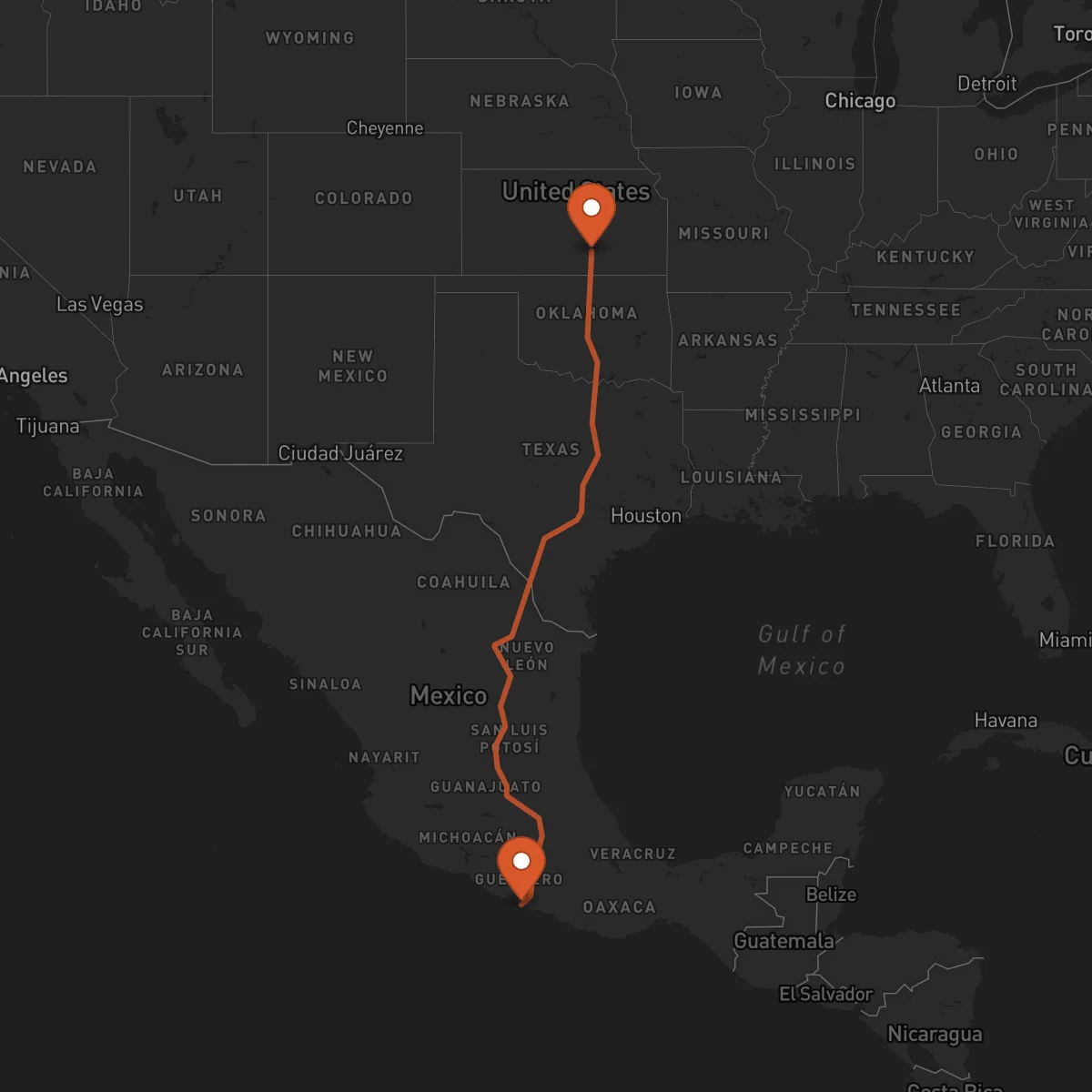 Ruta Wichita - Acapulco