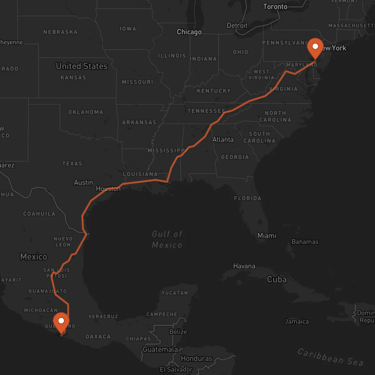 Ruta Acapulco - Wilmington