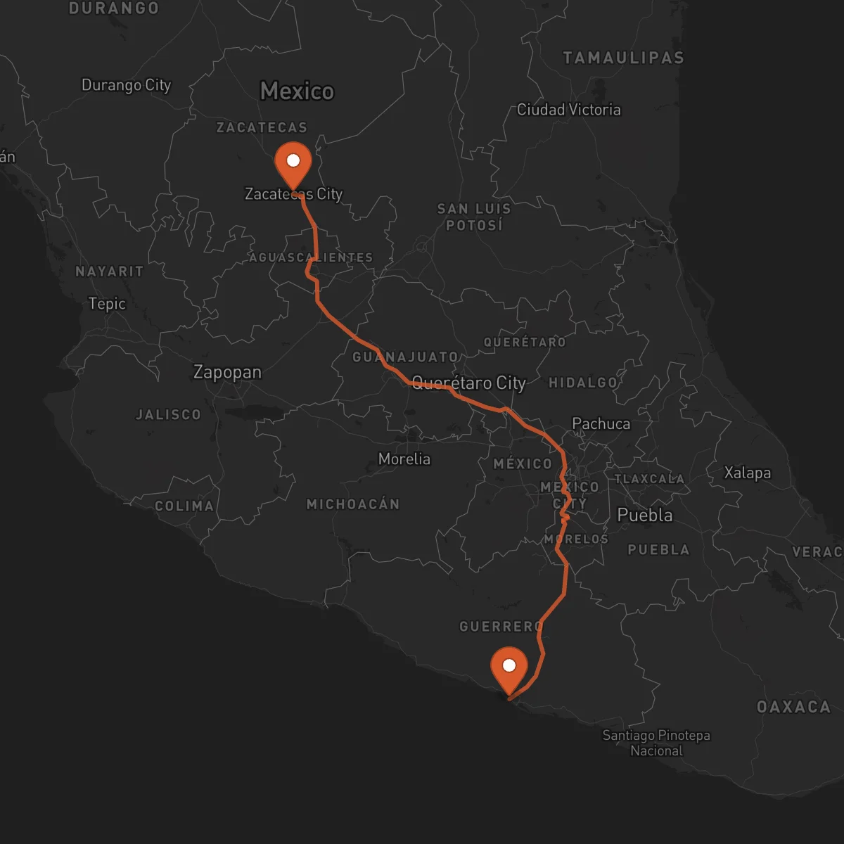Ruta Acapulco - Zacatecas