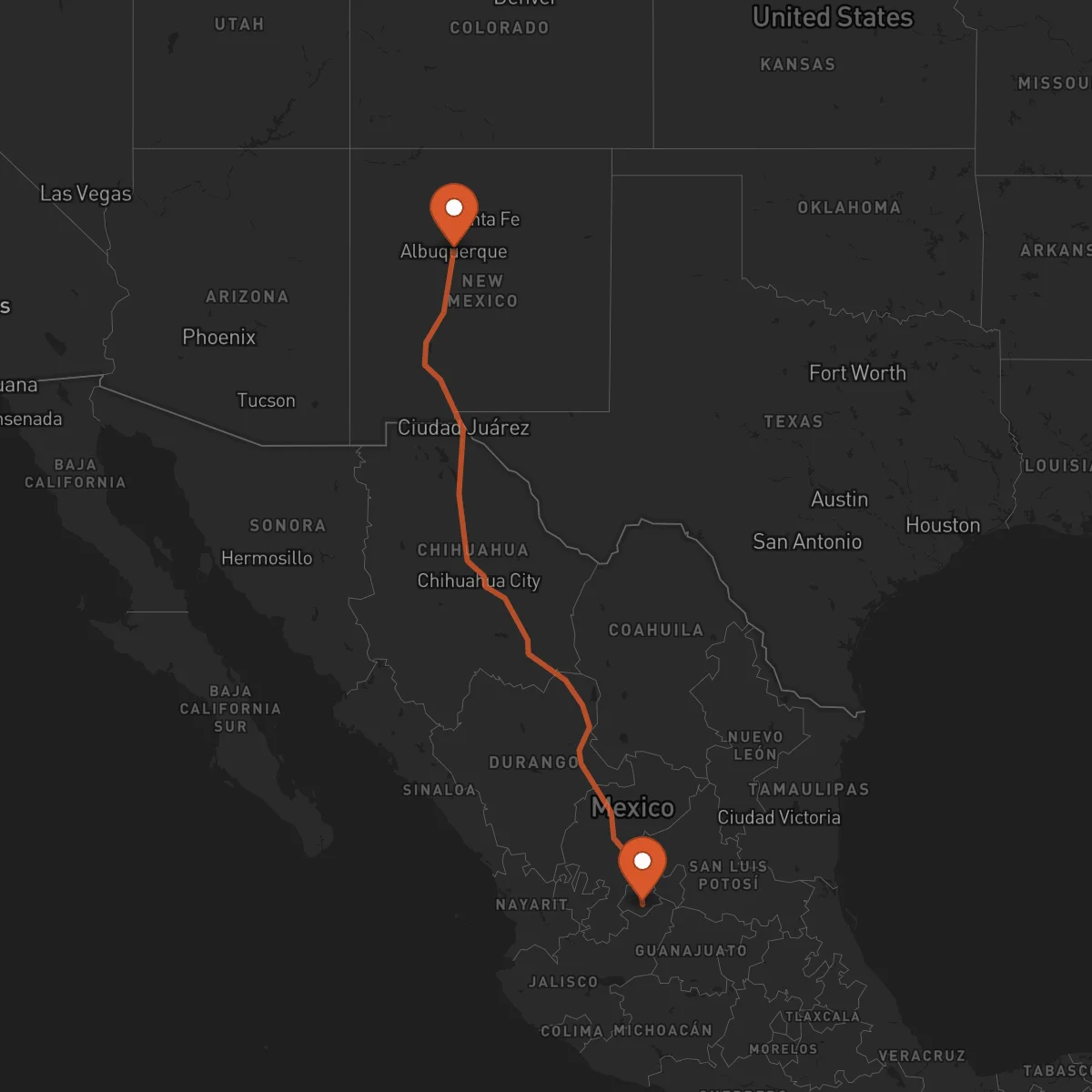 Ruta Albuquerque - Aguascalientes
