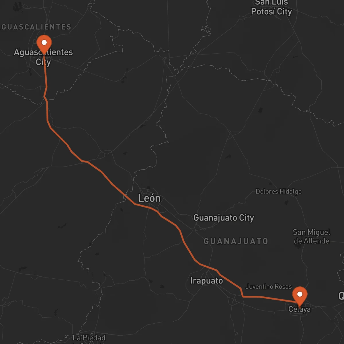 Ruta Aguascalientes - Celaya