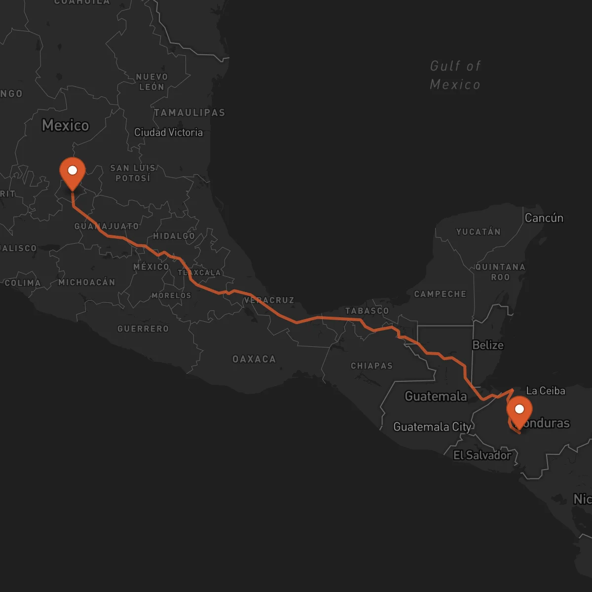 Ruta Comayagua - Aguascalientes