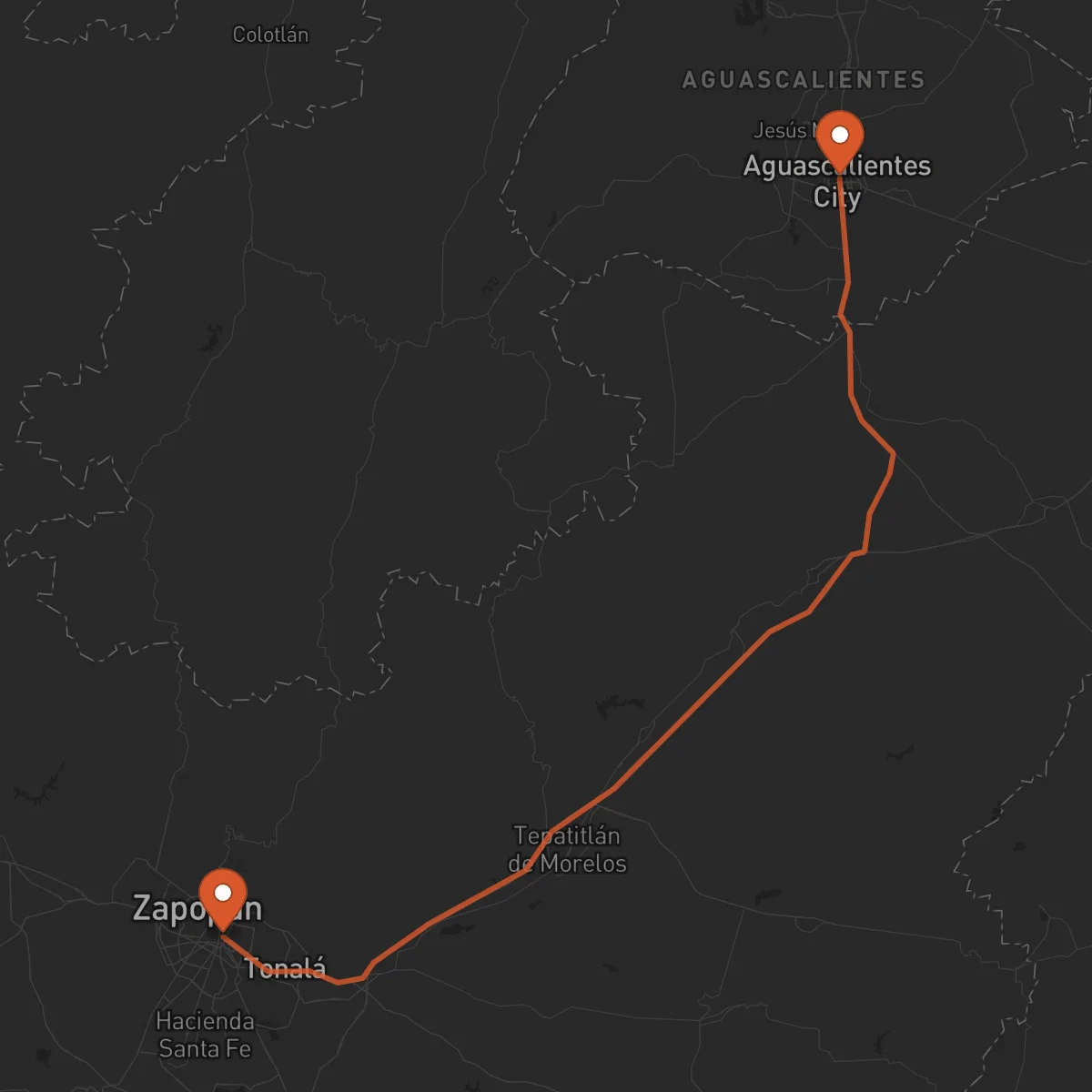 Ruta Guadalajara - Aguascalientes