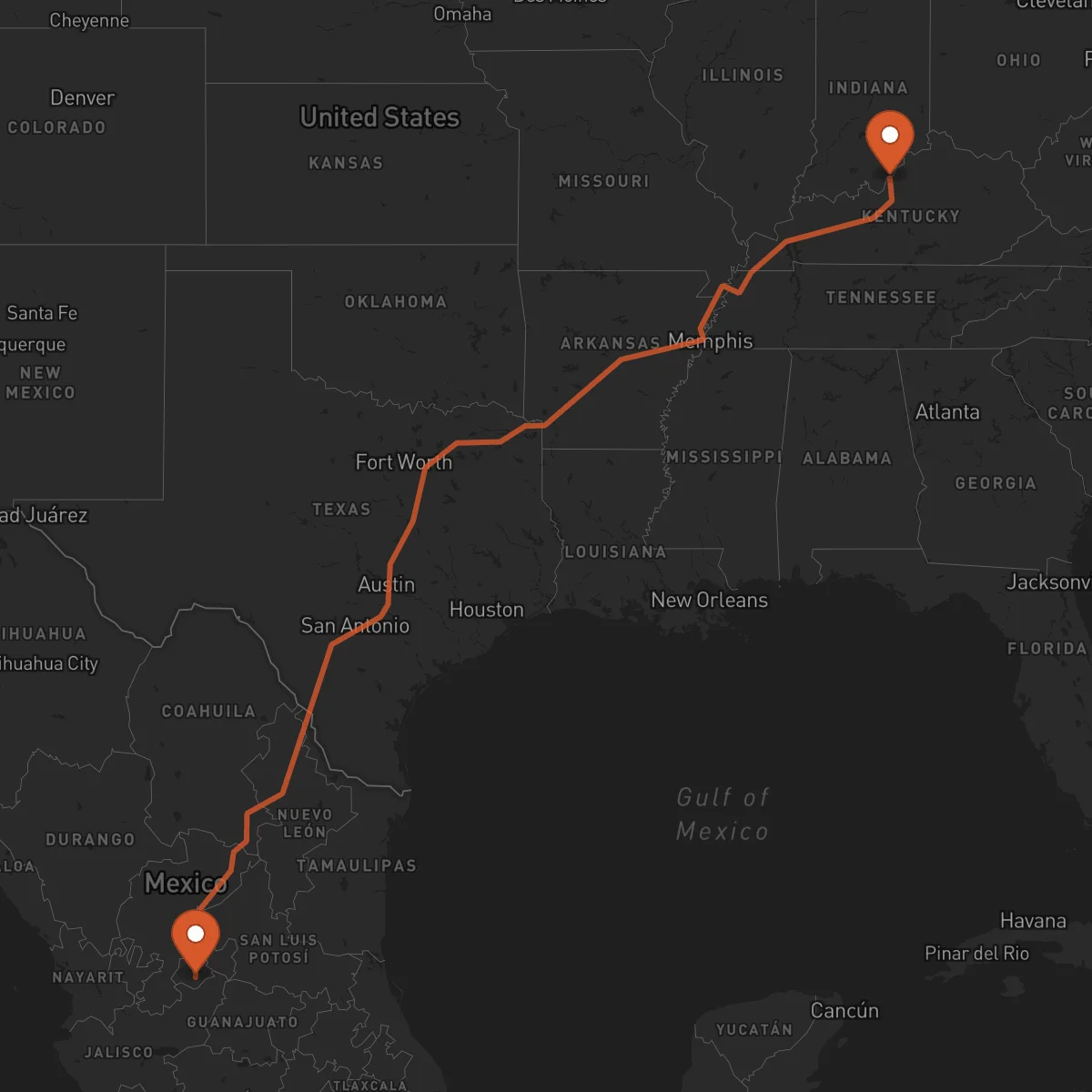 Ruta Louisville - Aguascalientes