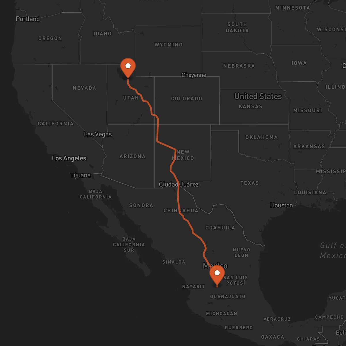 Ruta Salt Lake City - Aguascalientes