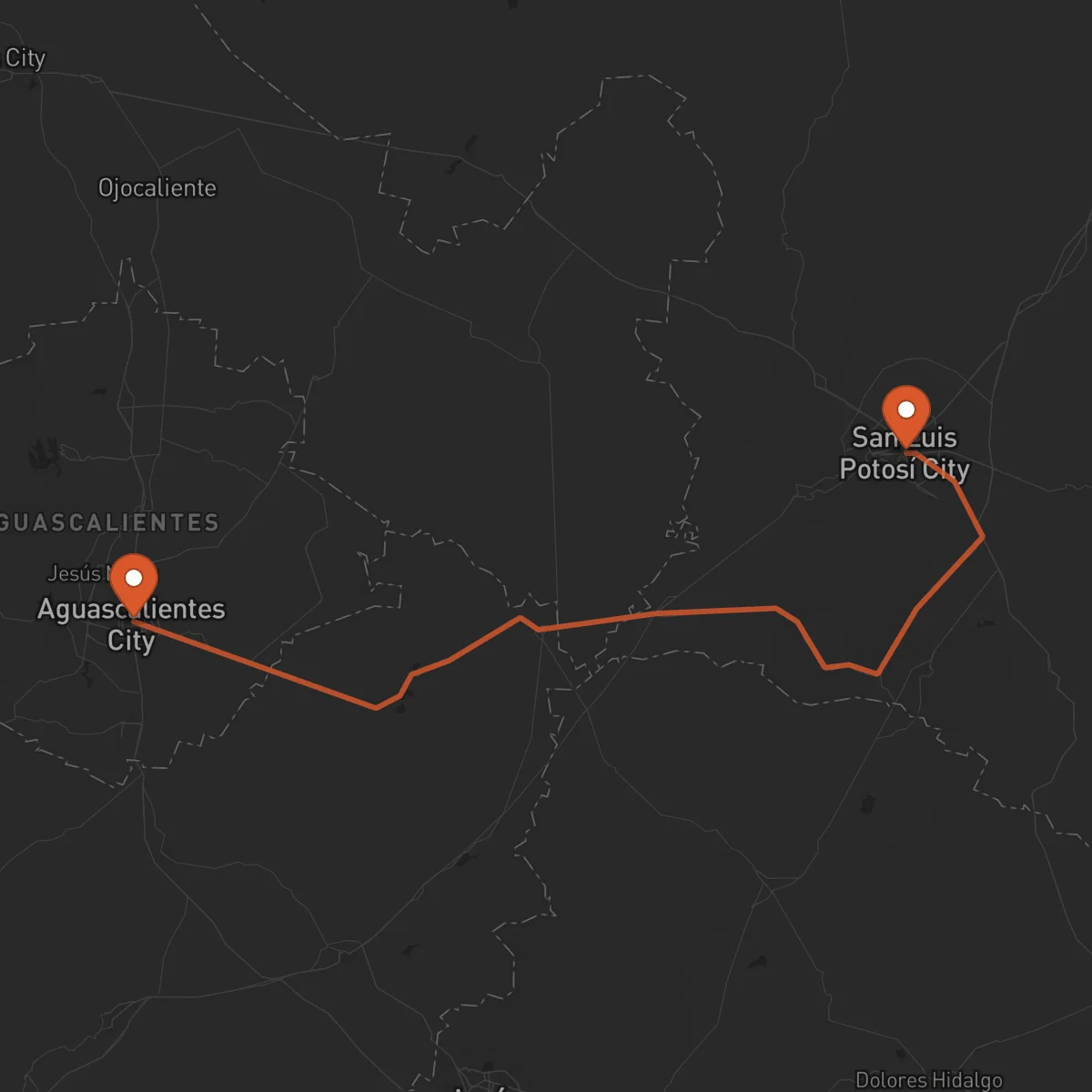 Ruta San Luis Potosí - Aguascalientes