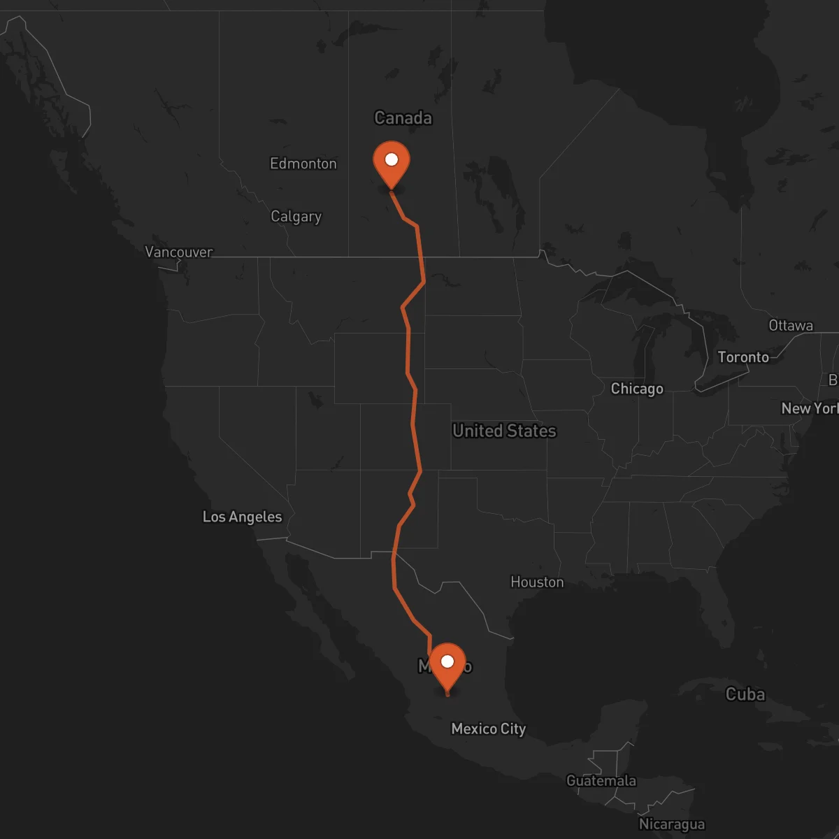 Ruta Saskatoon - Aguascalientes