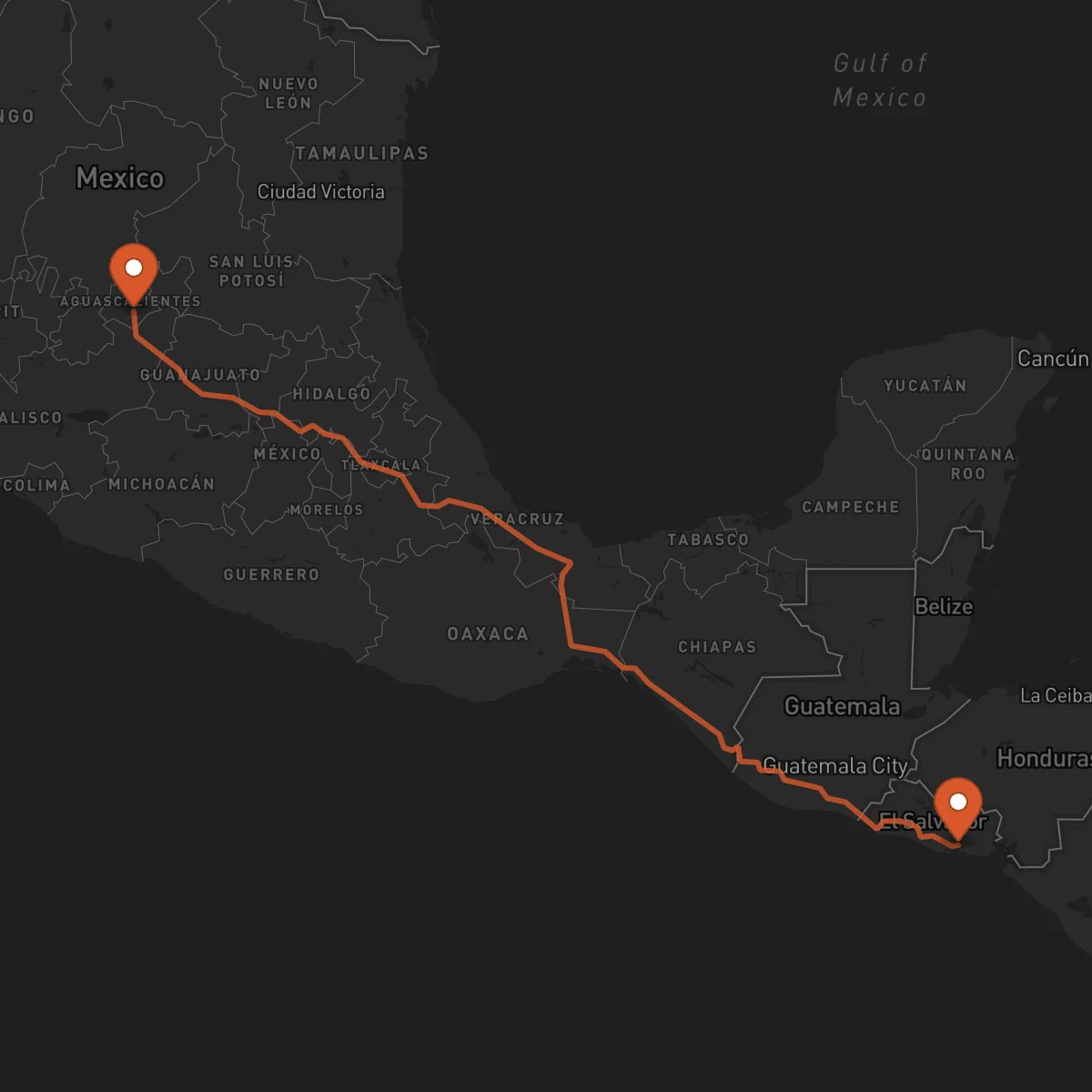 Ruta Usulután - Aguascalientes
