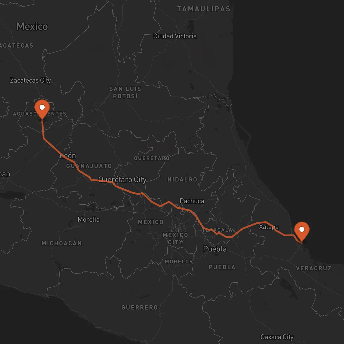 Ruta Veracruz - Aguascalientes