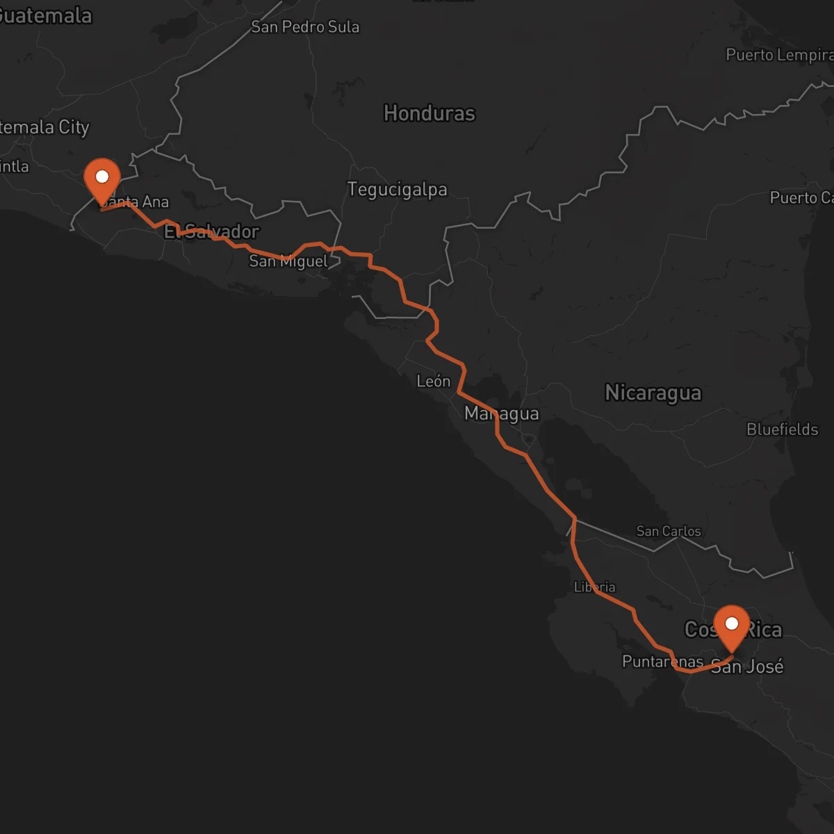 Ruta Alajuela - Ahuachapán