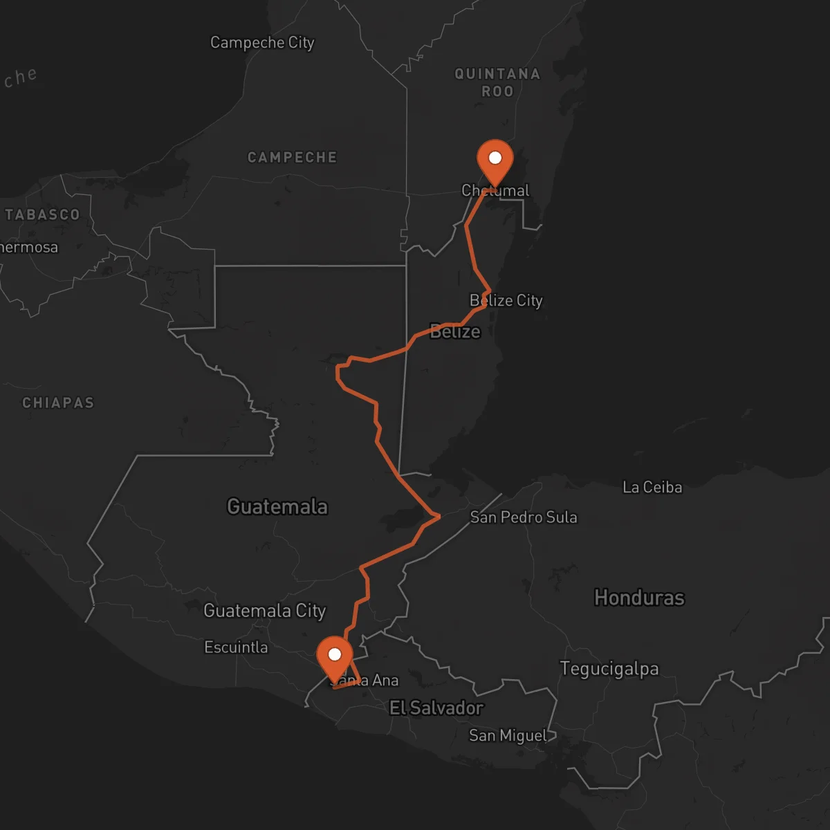 Ruta Chetumal - Ahuachapán