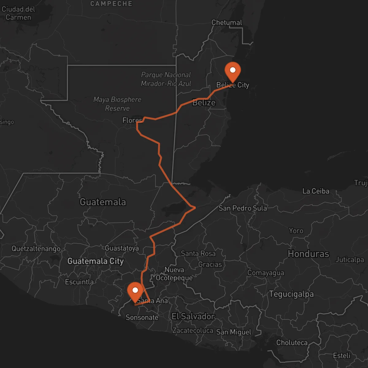 Ruta Ahuachapán - Ciudad de Belice