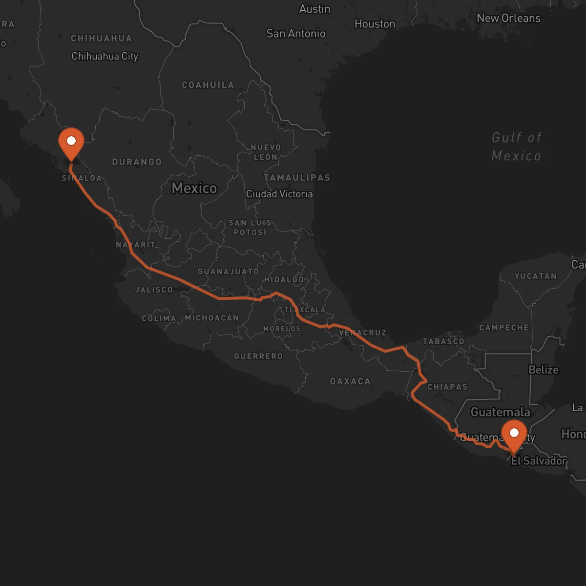 Ruta Ahuachapán - Culiacán Rosales