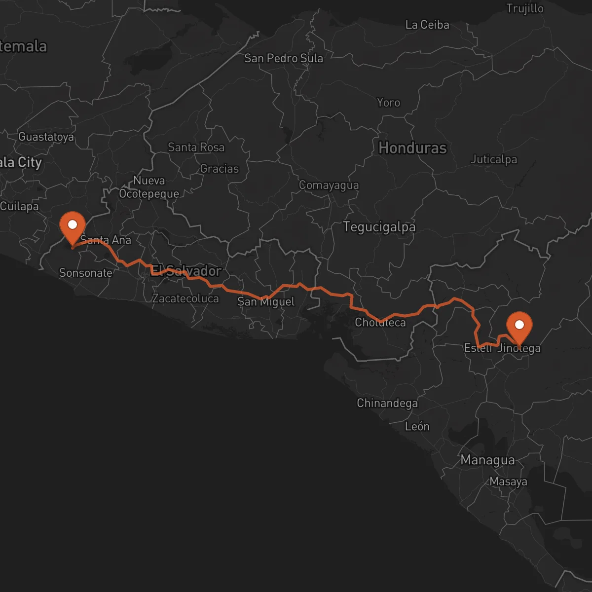 Ruta Ahuachapán - Jinotega