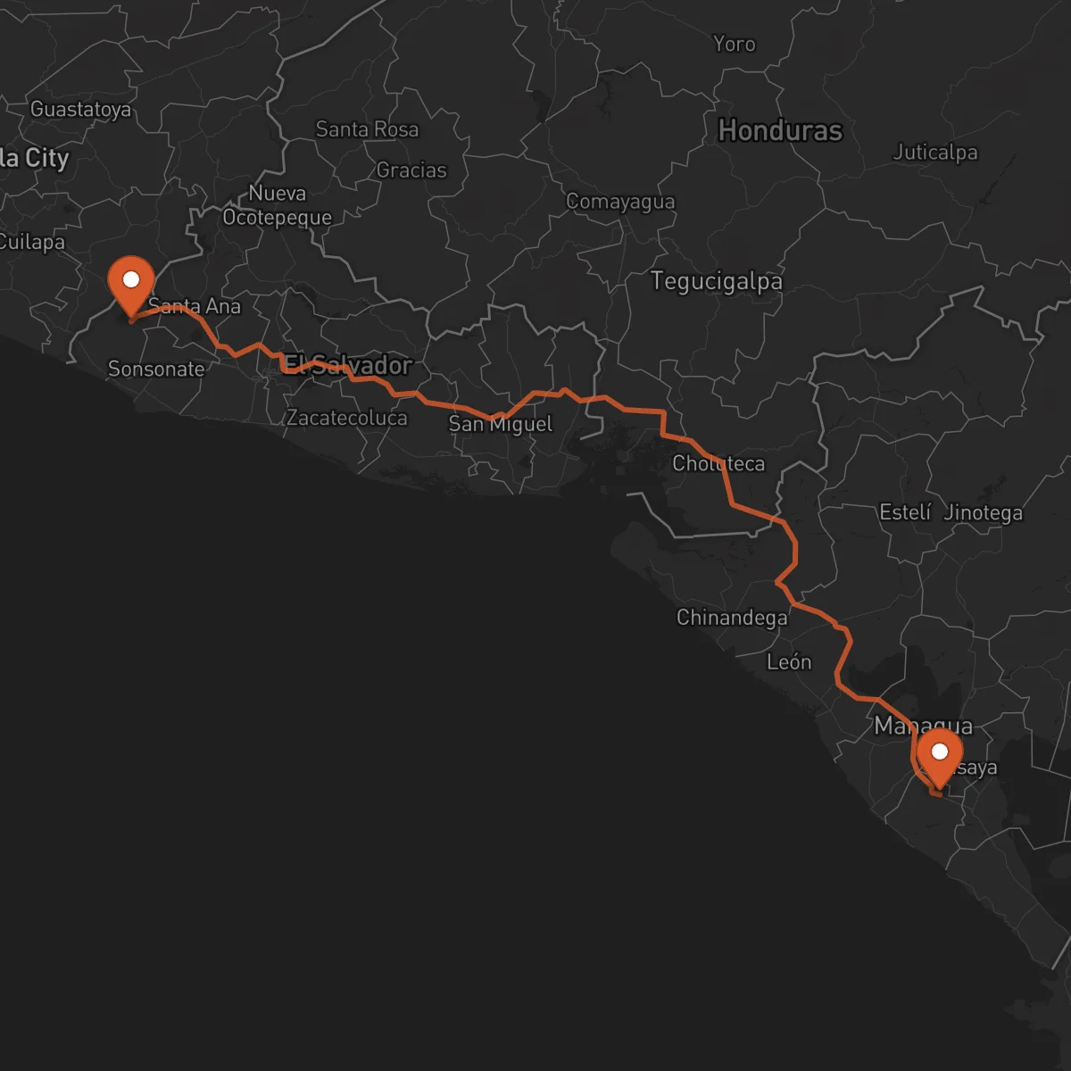 Ruta Ahuachapán - Jinotepe