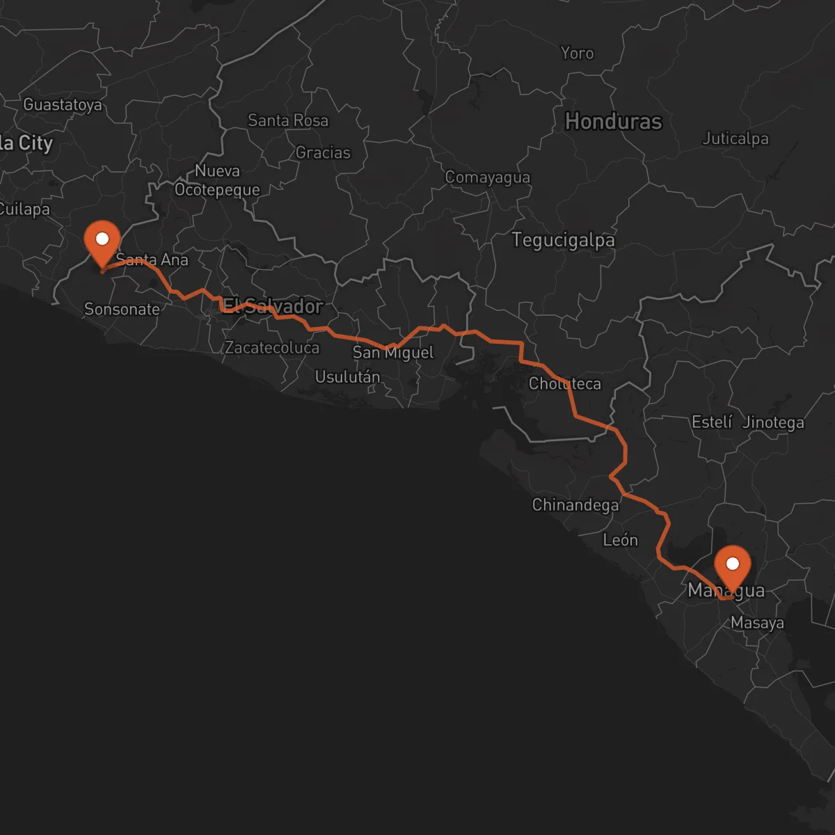 Ruta Managua - Ahuachapán