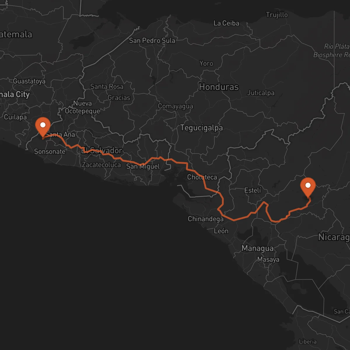 Ruta Ahuachapán - Matagalpa