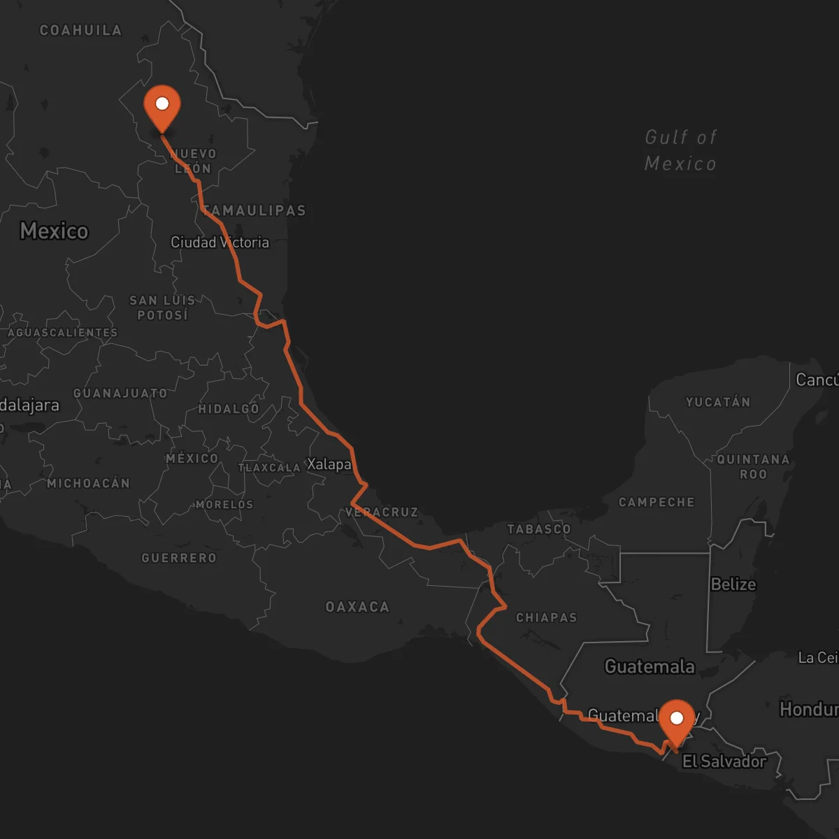 Ruta Monterrey - Ahuachapán